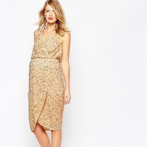 ASOS  Maternity Sequined Faux Wrap Dress